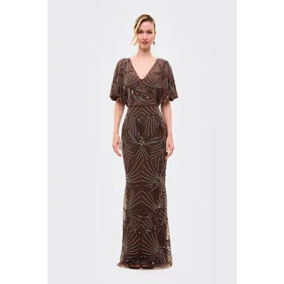 Beauut Embellished Sequin Fitted Gown In White