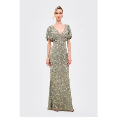 Beauut Embellished Sequins Fitted Maxi Gown In Multi