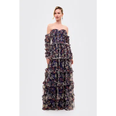 Beauut Floral Ruffle Dress In Multi