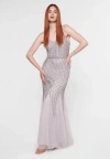 Beauut Embellished Sequin Beaded A Line Dress In Lilac
