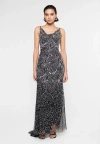 Beauut Embellished Sequin Beaded Cowl Neck Dress In Black
