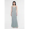 Beauut Embellished Sequin Beaded Strap Dress In Misty Grey