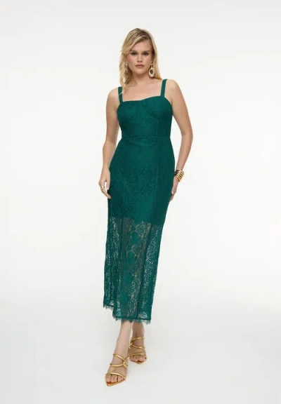 Beauut Premium Lace Corset Dress In Green