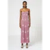 Beauut Strapless Embellished Sequin Beaded Maxi Dress In Pink