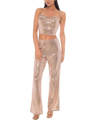Bebe 2pc Disco Dot Top & Pant Set In Red
