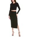 Bebe 2pc Rib Sweater & Skirt Set In Black