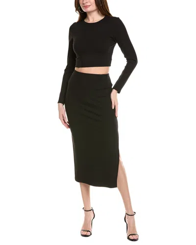 Bebe 2pc Rib Sweater & Skirt Set In Black