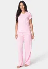 Bebe 2x2 Rib Pant Sets In Light Pink
