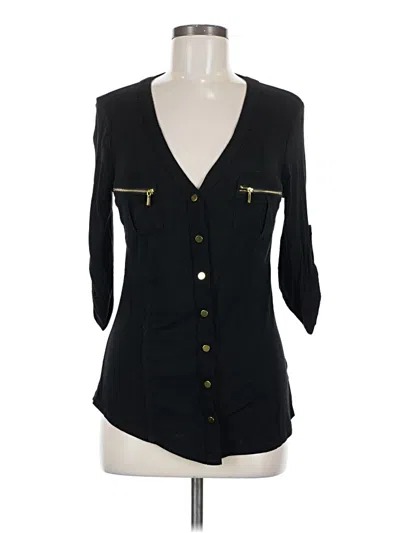 Pre-owned Bebe 3/4 Sleeve Blouse In Black