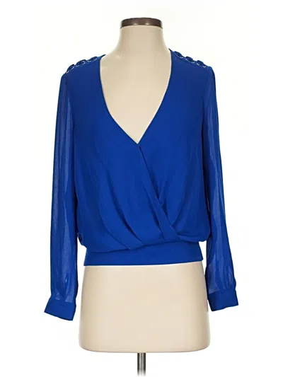 Pre-owned Bebe 3/4 Sleeve Blouse In Blue