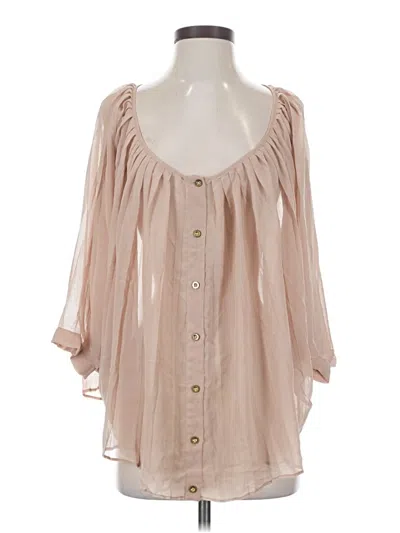 Pre-owned Bebe 3/4 Sleeve Blouse In Brown