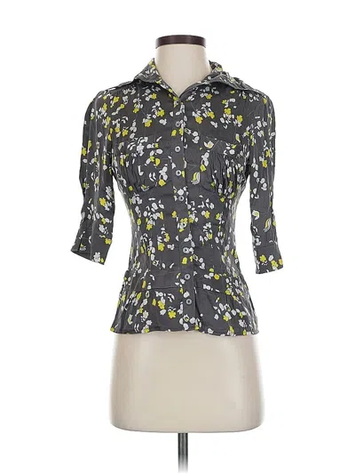 Pre-owned Bebe 3/4 Sleeve Blouse In Gray