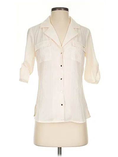 Pre-owned Bebe 3/4 Sleeve Blouse In Ivory