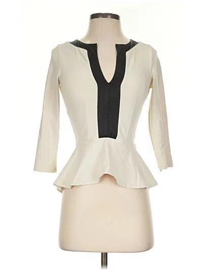 Pre-owned Bebe 3/4 Sleeve Blouse In Ivory