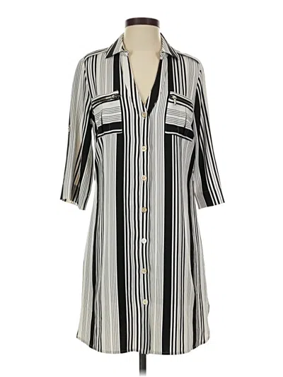 Pre-owned Bebe 3/4 Sleeve Blouse In Silver