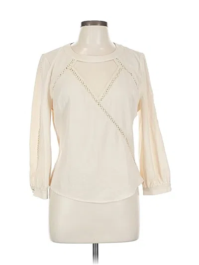 Pre-owned Bebe 3/4 Sleeve Blouse In White