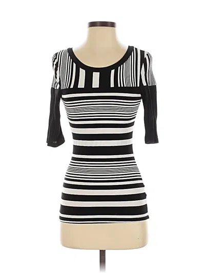 Pre-owned Bebe 3/4 Sleeve Top Black Scoop Neck Tops