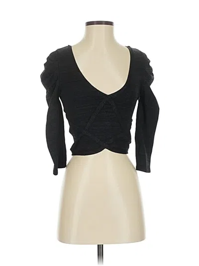 Pre-owned Bebe 3/4 Sleeve Top Black Sweetheart Neckline Tops