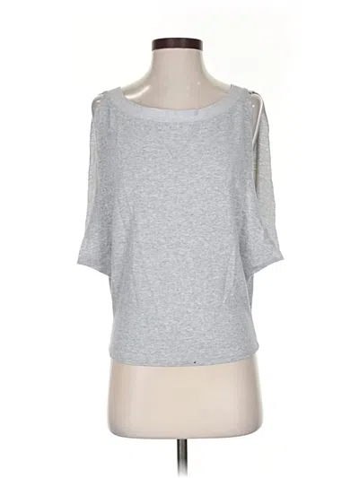 Pre-owned Bebe 3/4 Sleeve Top Gray Boatneck Tops