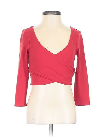 Pre-owned Bebe 3/4 Sleeve Top Red Sweetheart Neckline Tops