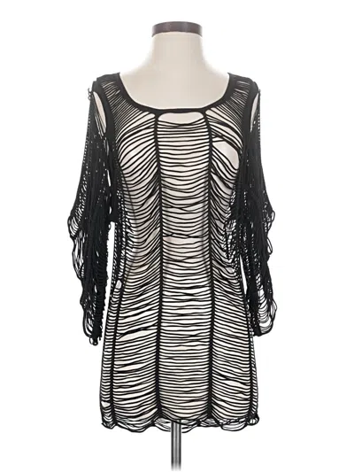 Pre-owned Bebe 3/4 Sleeve T-shirt In Black