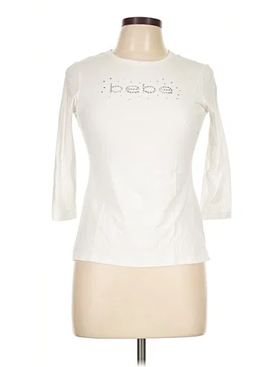 Pre-owned Bebe 3/4 Sleeve T-shirt In Ivory