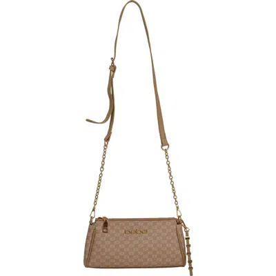 Bebe Adela Monogram Crossbody Bag In Sand