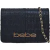 Bebe Ailey Embossed Large Crossbody Bag In Solid Black