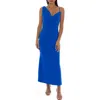 Bebe Airflow Cowl Neck Maxi Dress In Blue