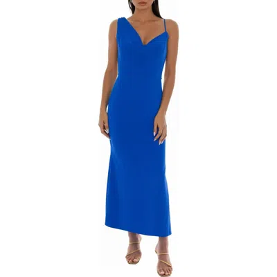 Bebe Airflow Cowl Neck Maxi Dress In Blue