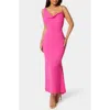 Bebe Airflow Cowl Neck Maxi Dress In Pink