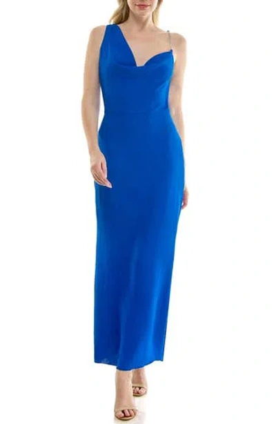 Bebe Airflow Cowl Neck Midi Slipdress In Blue