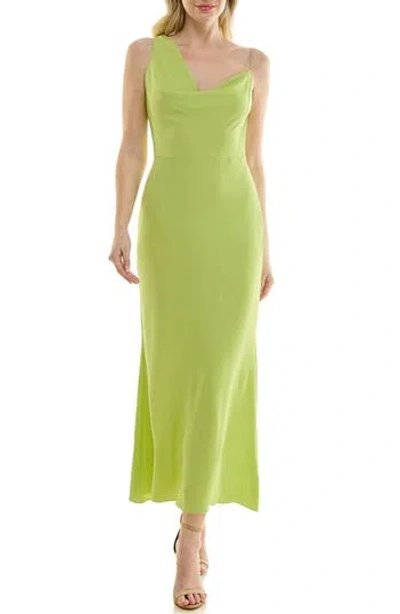 Bebe Airflow Cowl Neck Midi Slipdress In Green