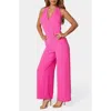 Bebe Airflow Wide Leg Halter Jumpsuit In Pink