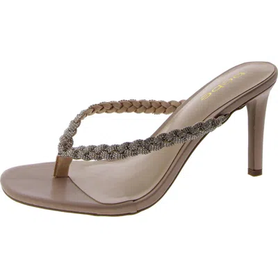 Bebe Aislinn Womens Rhinestone Slip On Heels In Multi