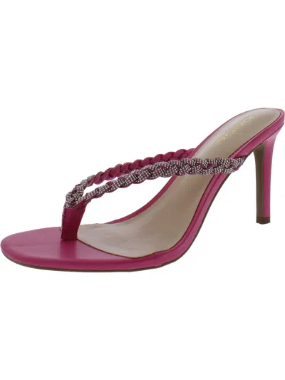 Bebe Aislinn Womens Rhinestone Slip On Heels In Pink