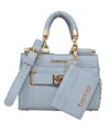 Bebe Alex Mini Satchel Bag In Dusty Blue