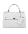Bebe Alex Quilted Mini Satchel Bag In Winter White