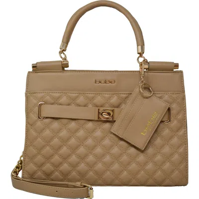 Bebe Alex Quilted Satchel In Almond