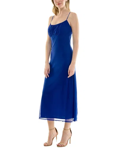 Bebe A-line Midi Dress In Blue