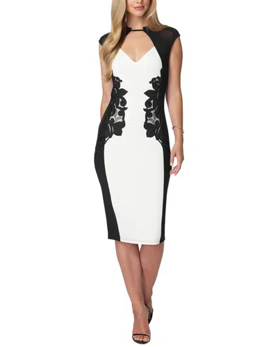 Bebe Applique Pencil Dress In White