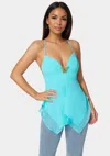 Bebe Asymmetric Butterfly Tank Top In Capri