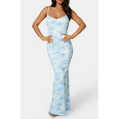 Bebe Backless Maxi Dress In Blue