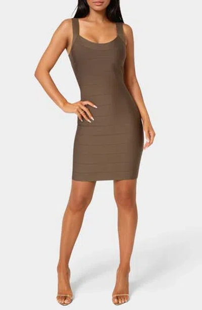 Bebe Bandage Minidress In Brown