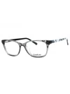 Bebe Floral-print Rectangle-frame Glasses In Grey Crystal/clear Demo Lens