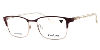 Bebe Bb5190 610 Women's Glasses Burgundy Size 52 - Free Lenses - Blue Light Block Available In Burgundy On Rose Gold