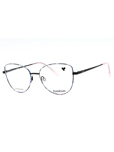 Bebe Bb5207 Eyeglasses In Jet Floral/clear Demo Lens