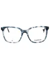 Bebe Rectangle-frame Glasses In Teal Shimmer/clear Demo Lens