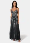 Bebe Beaded Gown In Black