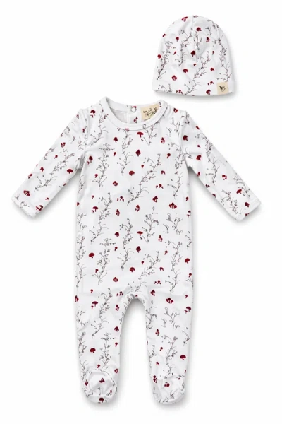 Bebe Bella Kids'  All Over Floral And Mushroom Print Romper With Hat In Multi